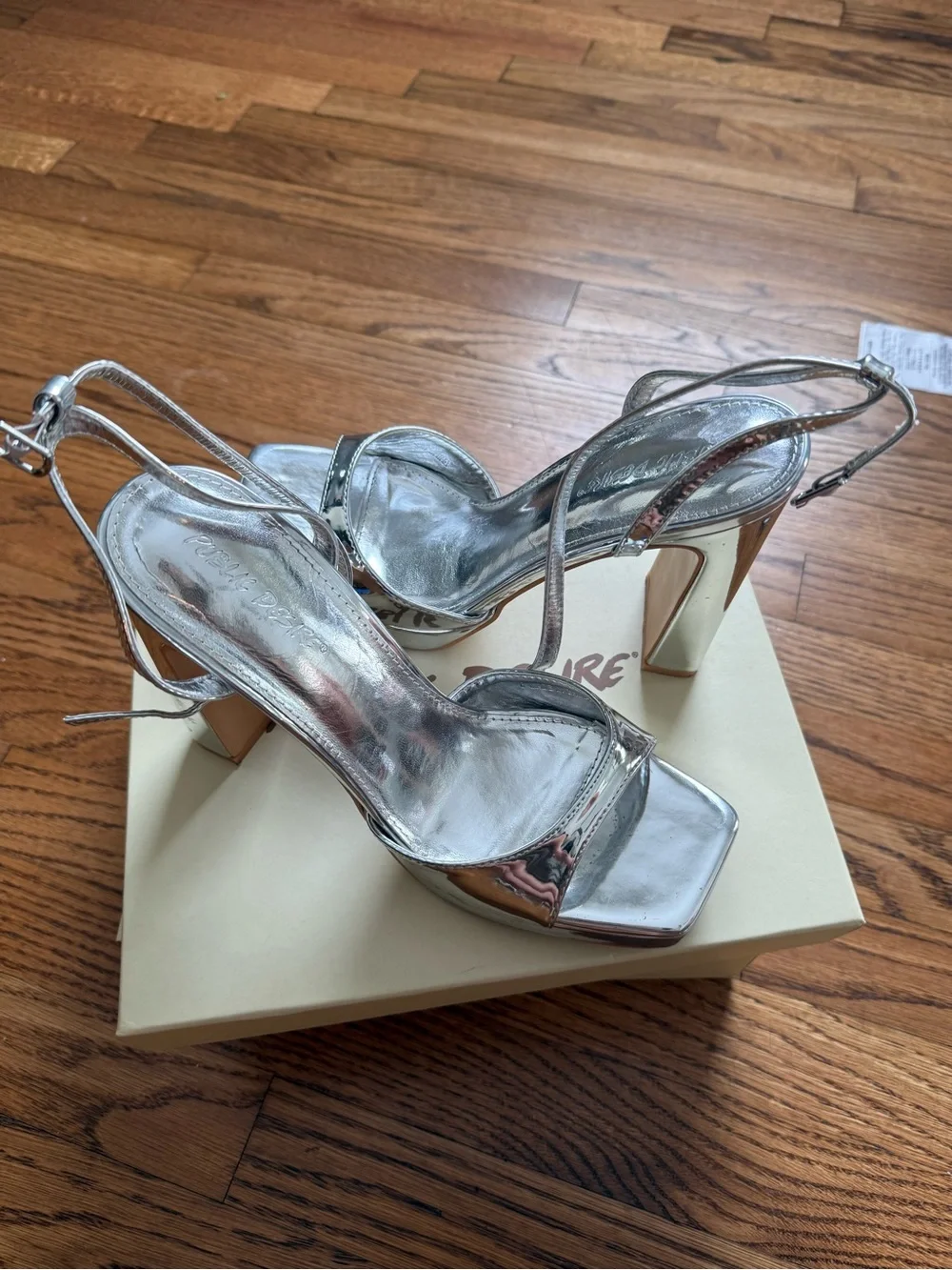 Silver Mirror Platform Heels